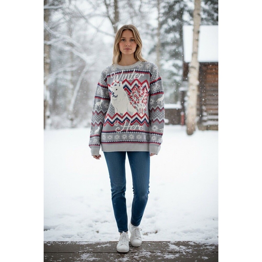 Game of Thrones WINTER‎ IS HERE Christmas Sweater size XL Pullover HBO NWT